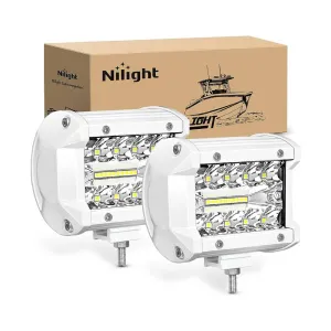 4 Inch 60W Spot Flood Combo White Case Led Work Lights (Pair)