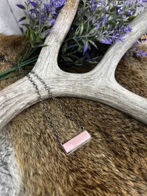 B. Pink Conch Bar Necklace