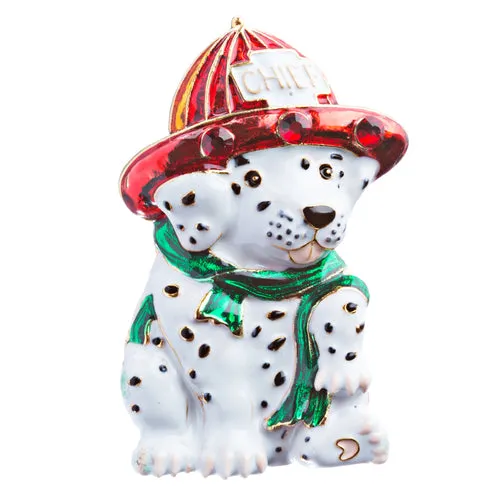Christmas Jewelry Crystal Rhinestone Holiday Chief Puppy Dog Brooch Pin BH129