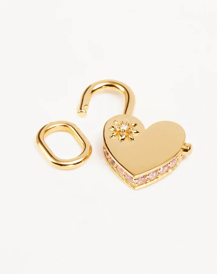 Connected Hearts Padlock Pendant Gold