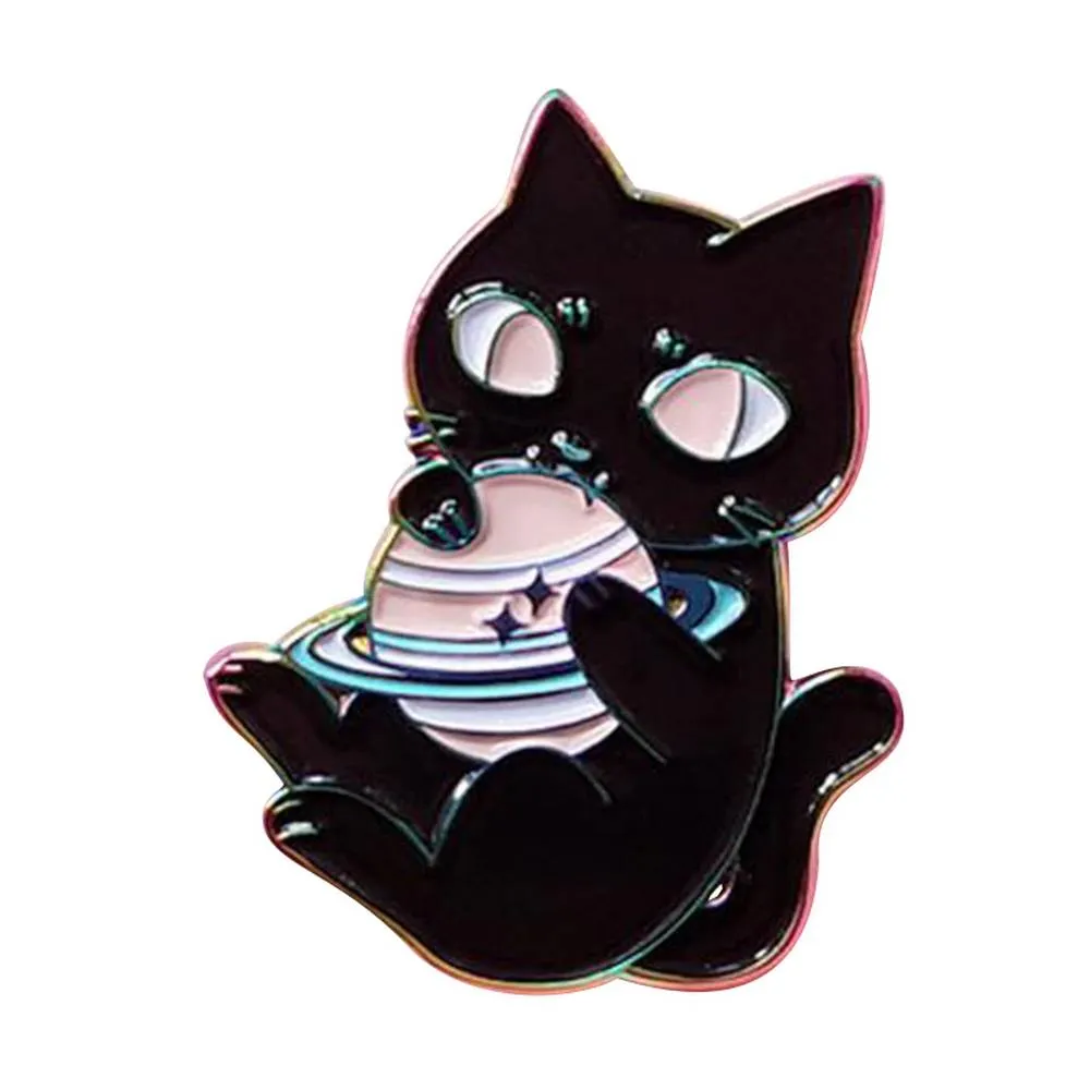 Cosmic Cat Enamel brooch