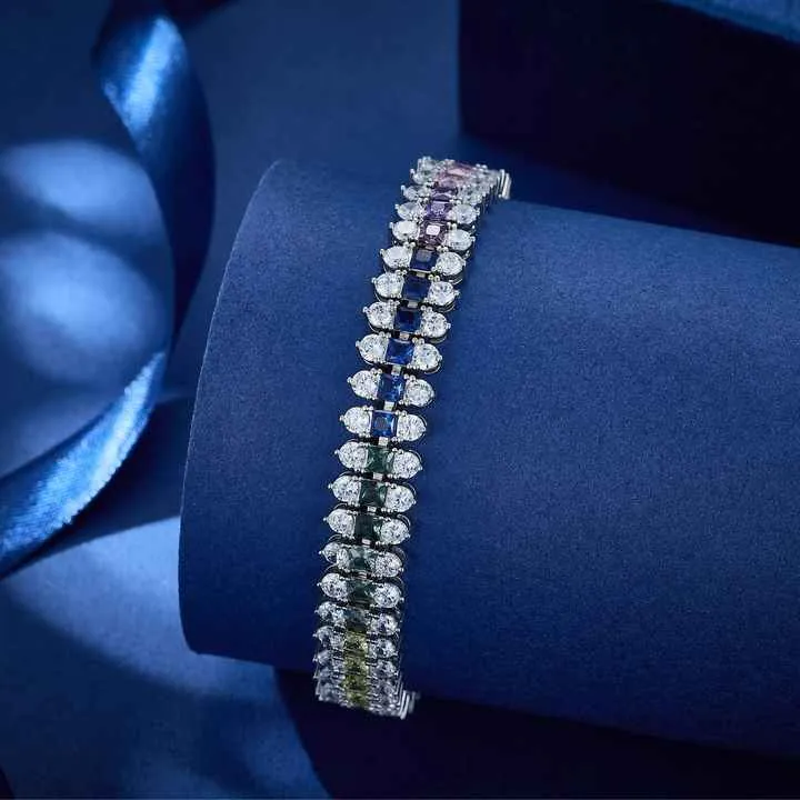 Cubic Zirconia Trendy Alloy Chain Link-أساور نسائية عصرية