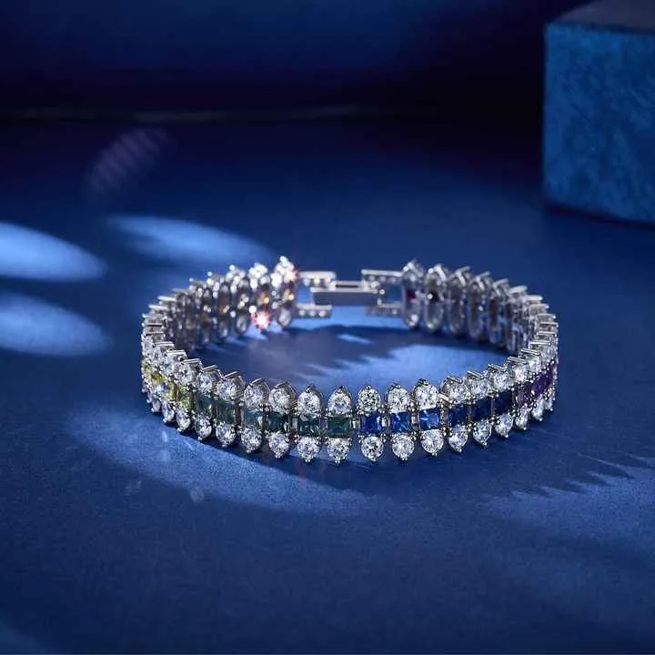 Cubic Zirconia Trendy Alloy Chain Link-أساور نسائية عصرية
