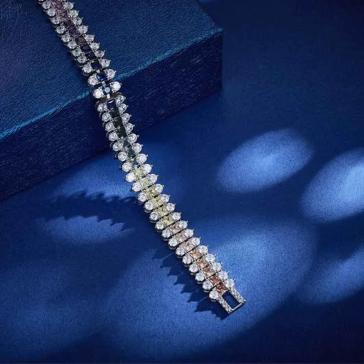 Cubic Zirconia Trendy Alloy Chain Link-أساور نسائية عصرية