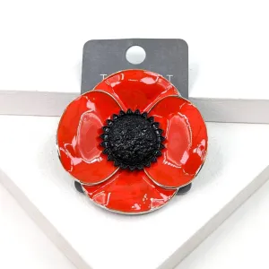 Enamel poppy brooch
