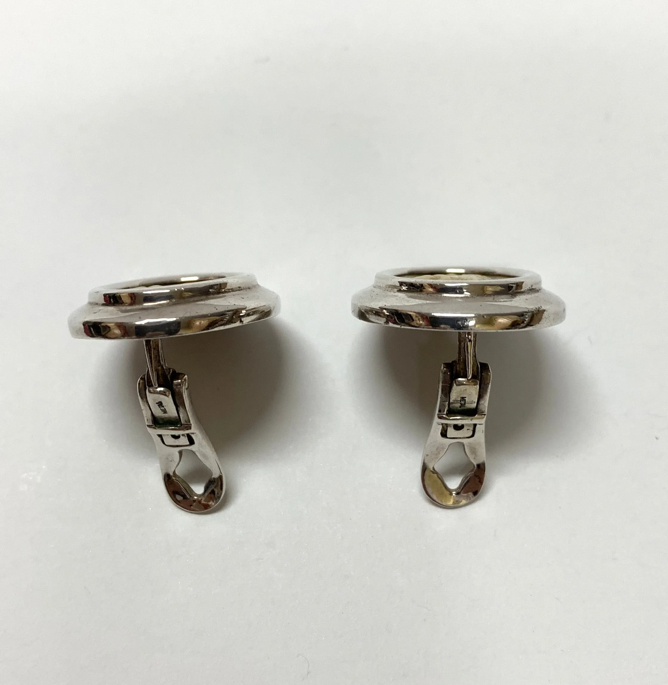 ILIAS LALAOUNIS 18K GOLD/SILVER CLIP ON EARRINGS