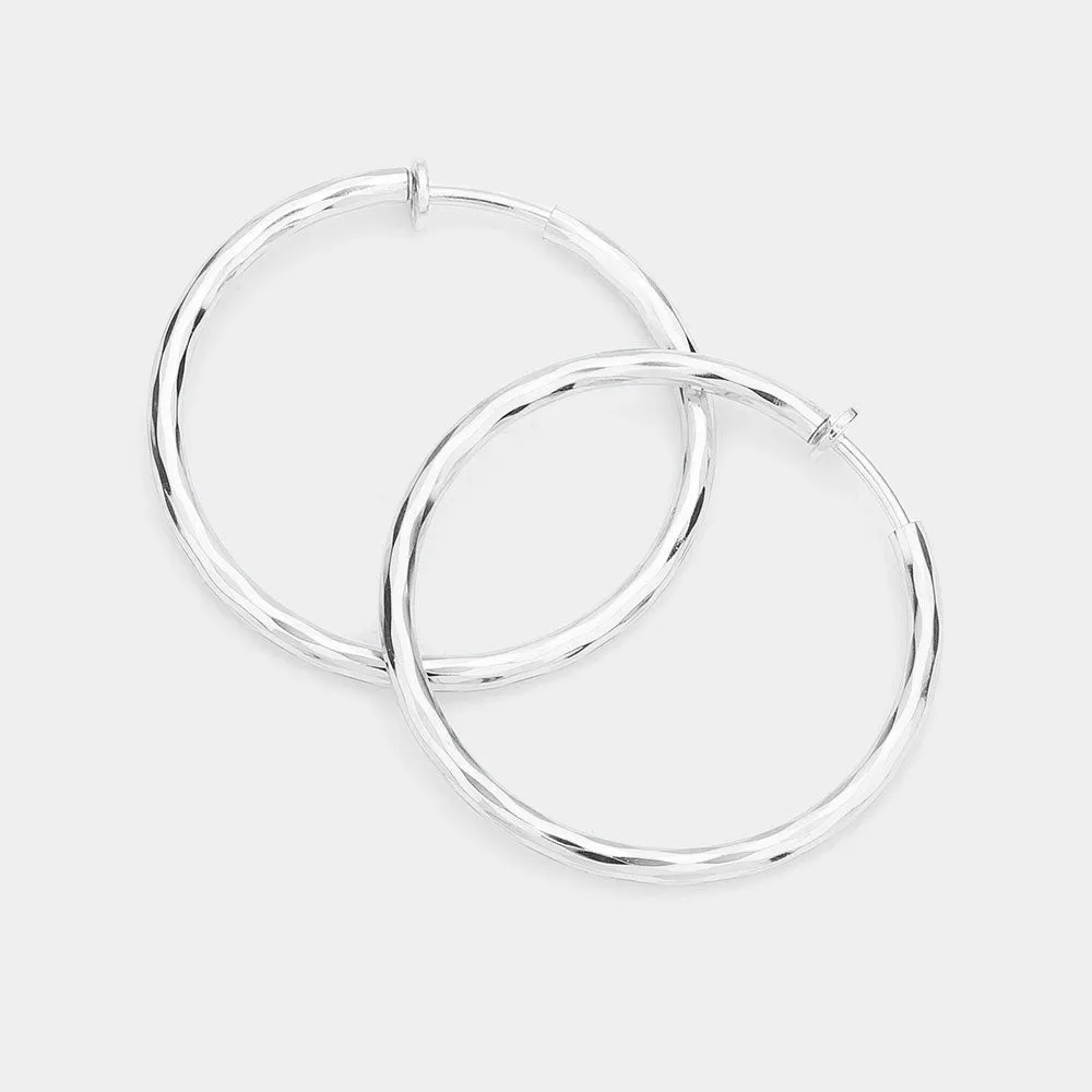 iLLASPARKZ 1.75 Inch Clip On Hoop Earrings