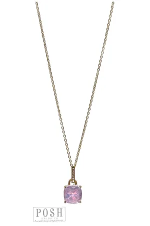 Posh By Pink Panache Purple Necklace With Large Purple Pendant