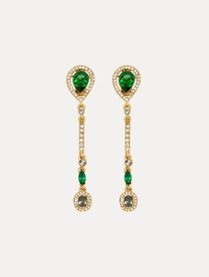 Teardrop Strand Clip-On Earrings