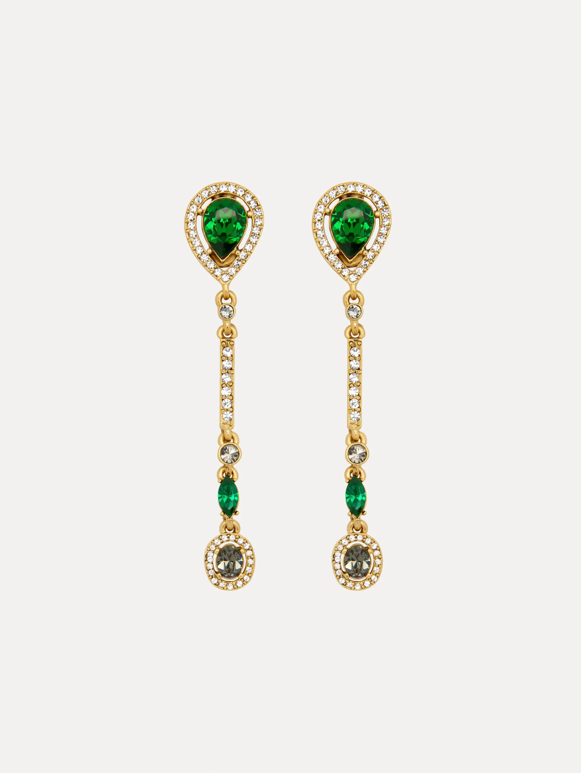 Teardrop Strand Clip-On Earrings